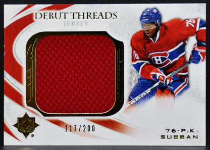 2010-11 Upper Deck Debut Threads Jersey P.K. Subban DT-PS RC 117/200 Jersey 9217