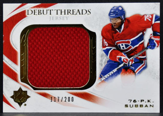 2010-11 Upper Deck Debut Threads Jersey P.K. Subban DT-PS RC 117/200 Jersey 9217