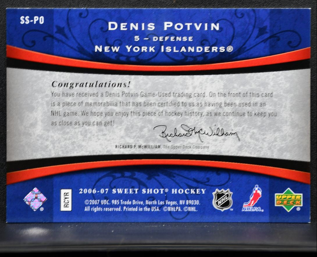 2006-07 UD Sweet Shot Stitches Denis Potvin SS-PO /200 Jersey 2869