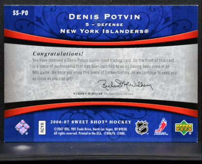2006-07 UD Sweet Shot Stitches Denis Potvin SS-PO /200 Jersey 2869