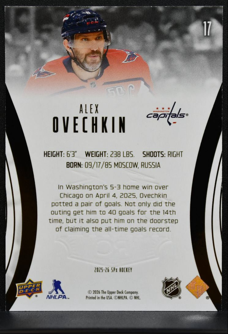 2025-26 SPx Finite Alex Ovechkin 17 Washington Capitals 684/999 0474