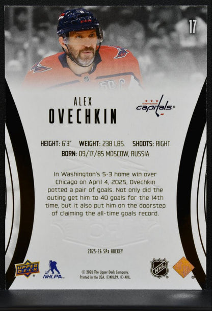 2025-26 SPx Finite Alex Ovechkin 17 Washington Capitals 684/999 0474