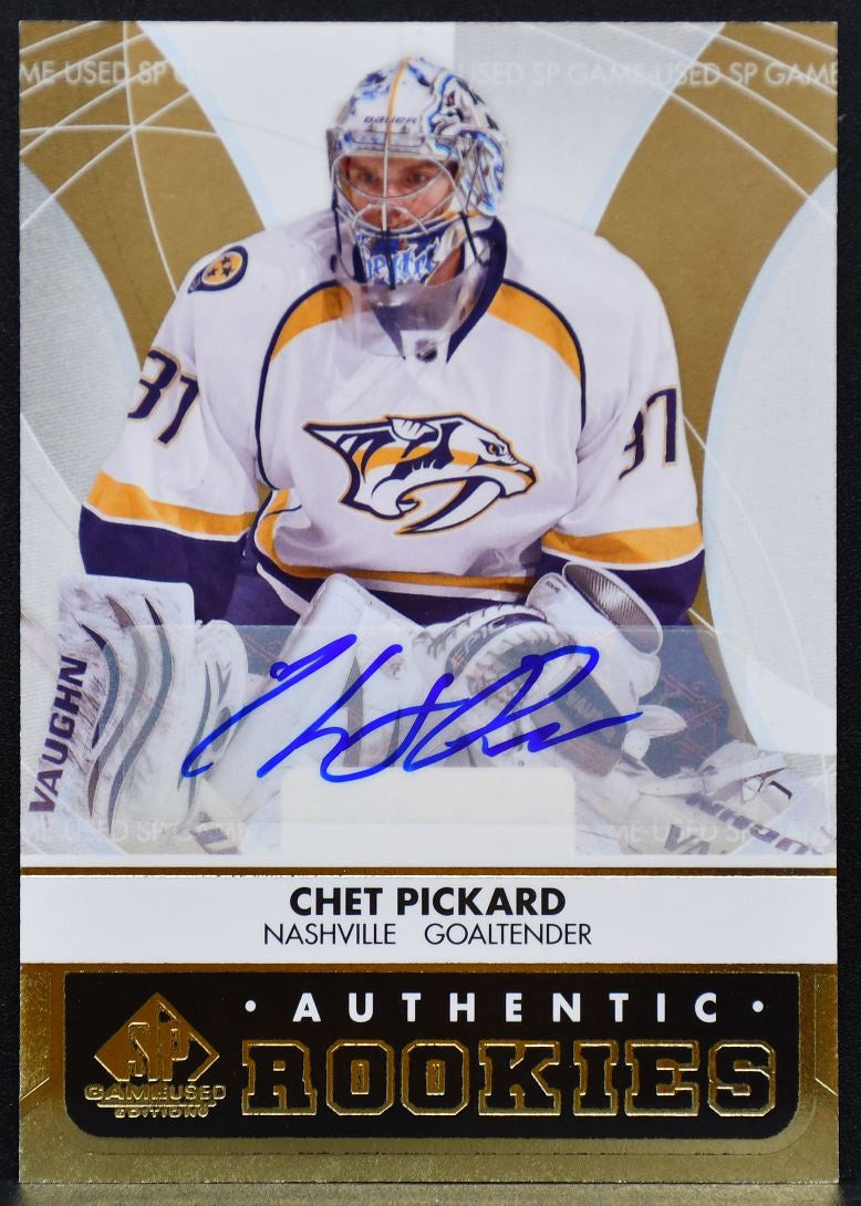 2012-13 SP Game Used Authentic RC Gold Chet Pickard 132 Predators RC Auto 1547