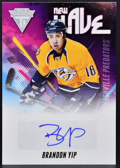 2011-12 Panini Titanium New Wave Autographs Brandon Yip 11 Predators Auto 8898