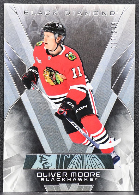 2025-26 UD Black Diamond Base Oliver Moore BDB-OM Chicago Blackhawks 217/349 7559