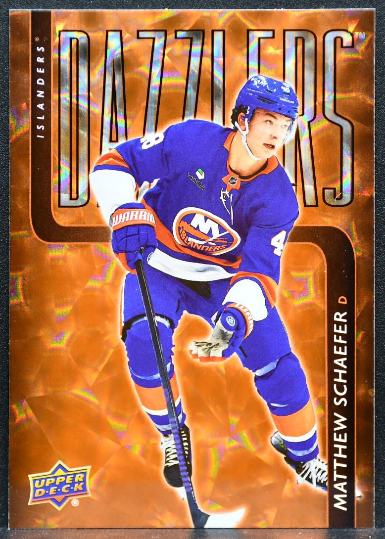 2025-26 UD Series 2 Dazzlers Orange Matthew Schaefer DZ-57 Islanders RC 4012