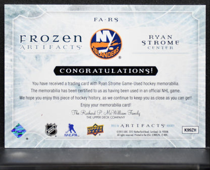 2015-16 Upper Deck Artifacts Frozen Blue Ryan Strome FA-RS Islanders Jersey 4992