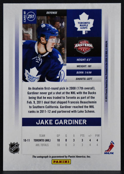 2011-12 Panini Contenders Calder Gardiner 251 Maple Leafs RC Auto 118/800 8157