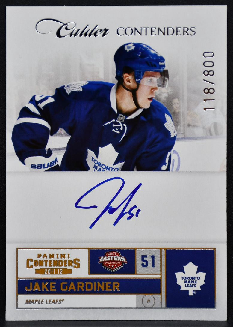 2011-12 Panini Contenders Calder Gardiner 251 Maple Leafs RC Auto 118/800 8157