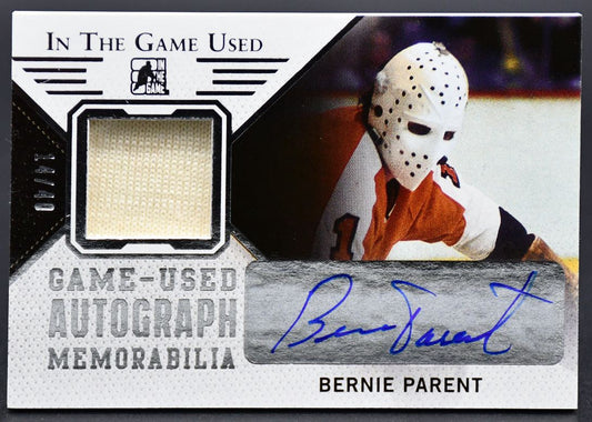 2014-15 Leaf Used Autograph Memorabilia Bernie Parent GUA-BP1 Auto 14/40 Jersey