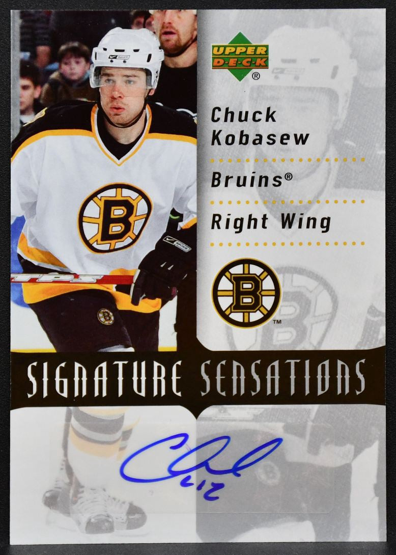 2007-08 Upper Deck Signature Sensations Chuck Kobasew SS-CK Bruins Auto 9642