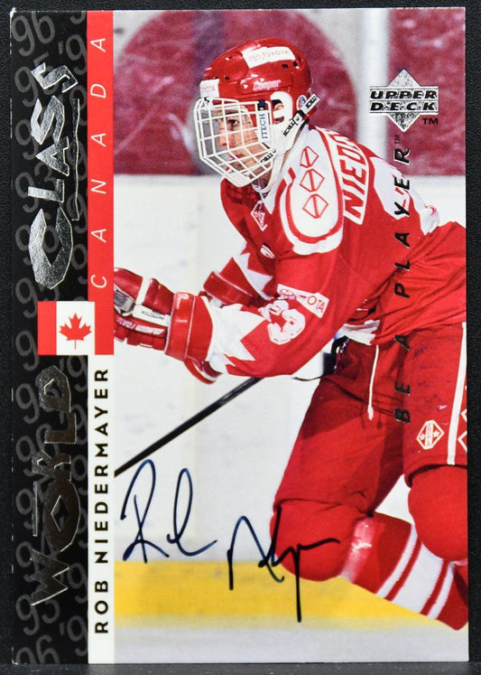 1996-97 Upper Deck Be A Player World Class Rob Niedermayer S184 Auto 2804