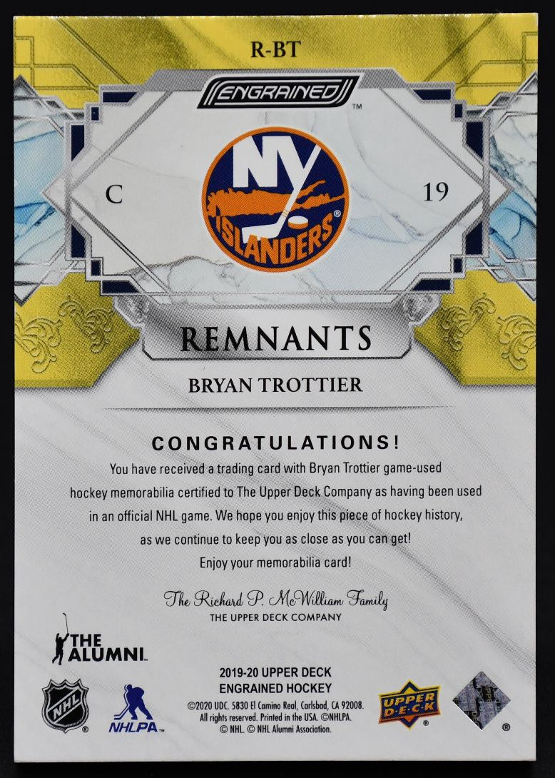 2019-20 UD Engrained Remnants Bryan Trottier R-BT Stick