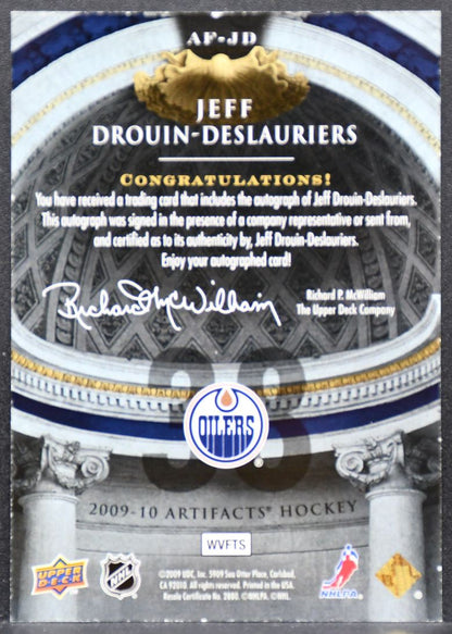 2009-10 Upper Deck Artifacts Autofacts Jeff Drouin-Deslauriers AF-JD Auto 5232