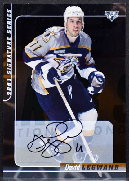 2000-01 Be a Player Signature Series Auto David Legwand 6 Predators Auto 7396