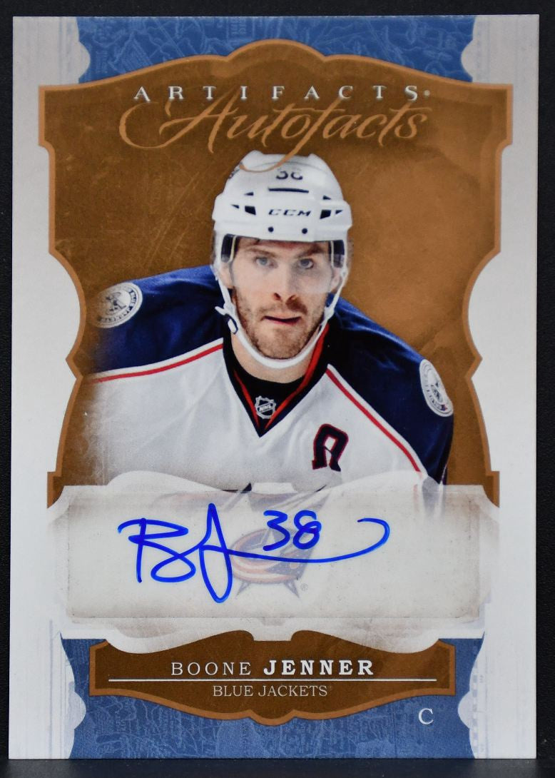 2016-17 Upper Deck Artifacts AutoFacts Boone Jenner A-BJ Blue Jackets Auto 9697
