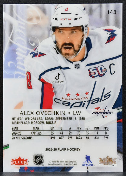 2025-26 Flair Alex Ovechkin 143 Washington Capitals 5428