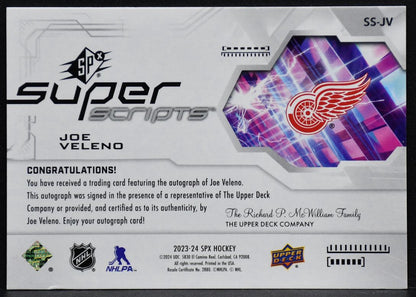 2023-24 SPx Superscripts Joe Veleno SS-JV Detroit Red Wings Auto 07/25