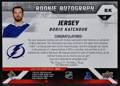 2021-22 SPx Rookie Auto Jersey Boris Katchouk BK RC Auto 148/375 Jersey
