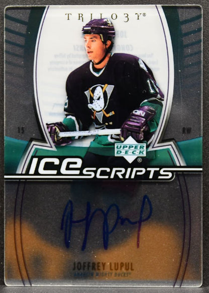 2006-07 UD Trilogy Ice Scripts Lupul IS-JL Anaheim Mighty Ducks Auto 0713