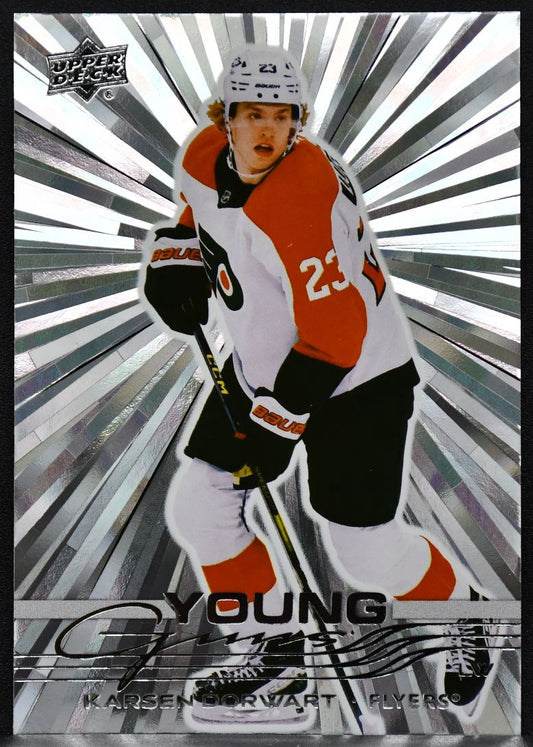 25-26 UD Series 1 Young Guns Outburst Karsen Dorwart 210 Philadelphia Flyers RC 7832