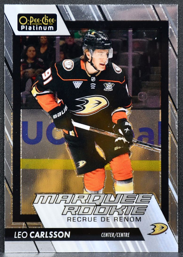 2023-24 O-Pee-Chee Platinum Marquee Rookie Leo Carlsson 293 Anaheim Ducks RC 1984