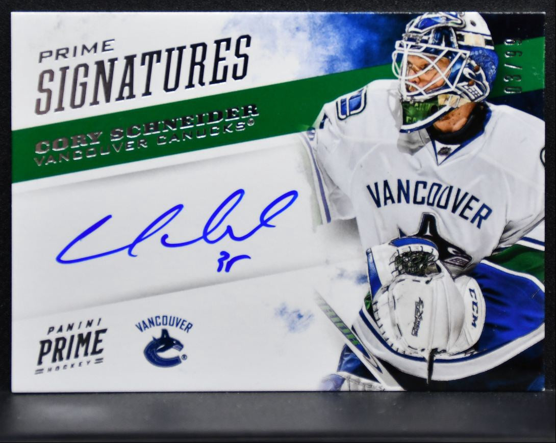 2012-13 Panini Prime Signatures Cory Schneider Vancouver Canucks Auto 03/99 1281
