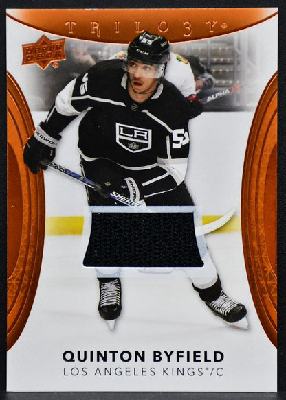 22-23 UD Trilogy Orange Foil Jersey Quinton Byfield Los Angeles Kings 6546
