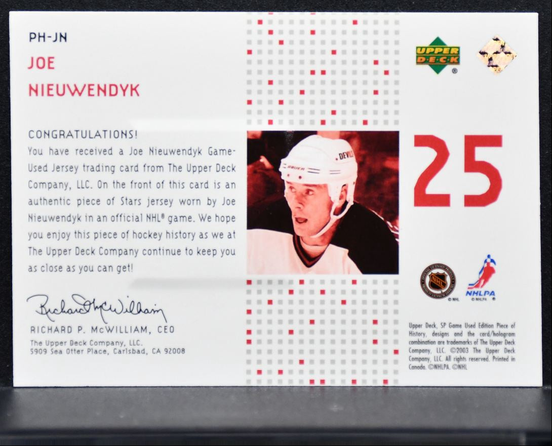 2003-04 SP Game Used Piece of History Joe Nieuwendyk Devils 056/225 Jersey 4640