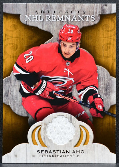 2021-22 Upper Deck Artifacts NHL Remnants Sebastian Aho Hurricanes Jersey 4461