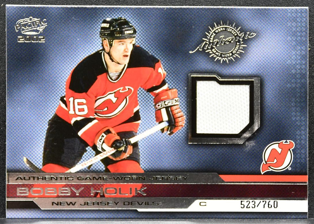 2001-02 Pacific Jerseys Bobby Holik 18 New Jersey Devils 523/760 Jersey 2464