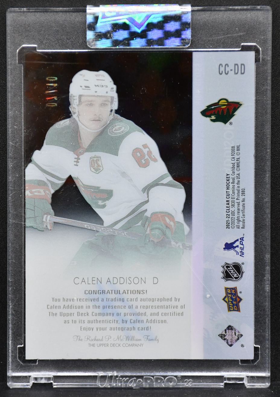 2021-22 UD Clear Cut 2021-22 High Gloss Calen Addison CC-DD Wild RC Auto 07/10 5624