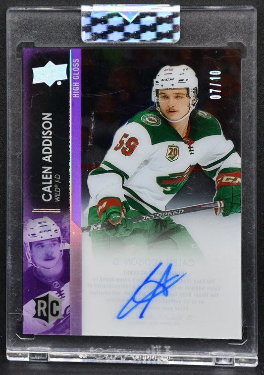 2021-22 UD Clear Cut 2021-22 High Gloss Calen Addison CC-DD Wild RC Auto 07/10 5624