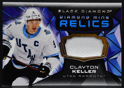 2025-26 UD Black Diamond Mine Relics Clayton Keller DMR-CK Utah Mammoth Jersey 2622