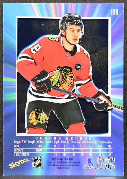 2023-24 SkyBox E-X 2000 Connor Bedard 109 Chicago Blackhawks RC 7795