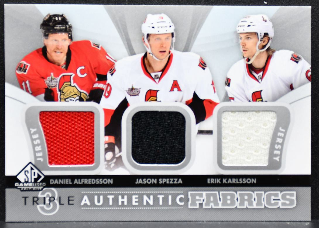 2012-13 SP Game Used Triple Authentic Alfredsson/Spezza/Karlsson Jersey 4279