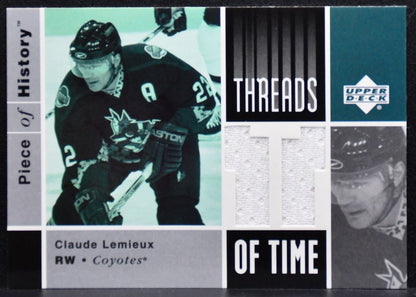 2002-03 UD Piece of History Threads Of Time Lemieux Phoenix Coyotes Jersey 5146