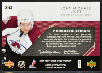 2007-08 SP Game Used SIGnificance Liles S-LI Colorado Avalanche Auto 37/50 1239