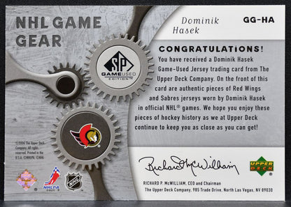 2006-07 SP Game Used NHL Game Gear Dominic Hasek Senators 003/100 Jersey 0011