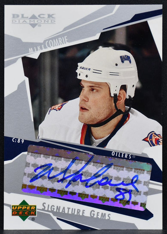 2003-04 Upper Deck Black Diamond Signature Gems Mike Comrie SG6 Oilers Auto 1264