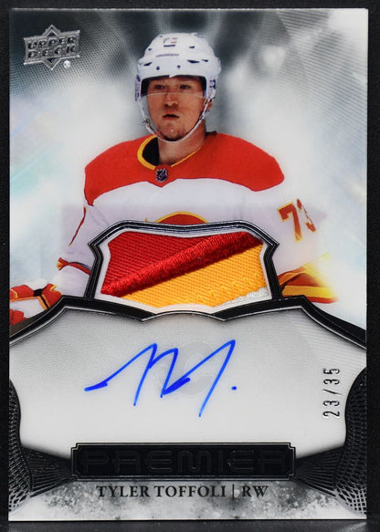 22-23 UD Ultimate Collection Autographs Patch Gold Tyler Toffoli Flames /35  5112