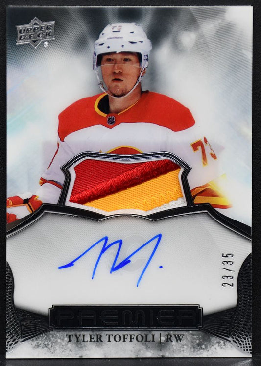 22-23 UD Ultimate Collection Autographs Patch Gold Tyler Toffoli Flames /35  5112