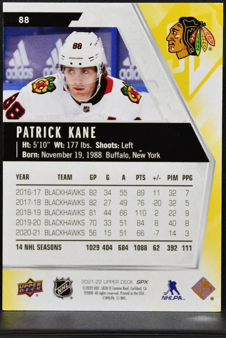 2021-22 SPx Patrick Kane 88 Chicago Blackhawks 128/299 0137