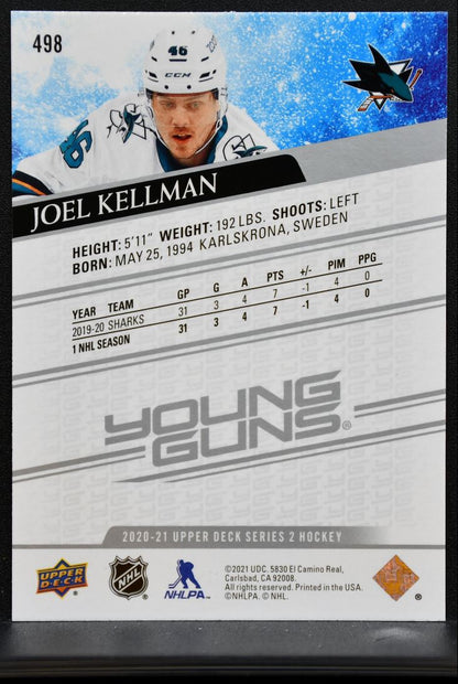 2020-21 Upper Deck Series 2 Young Guns Joel Kellman 498 San Jose Sharks RC 1396