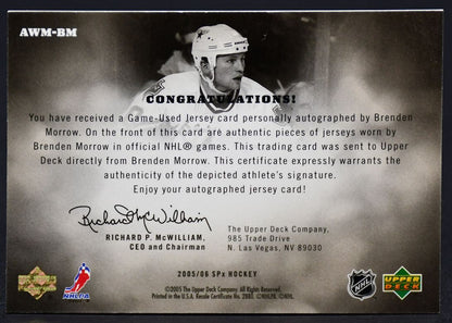 2005-06 SPx Winning Materials Autographed Brenden Morrow AWM-BM Auto /50 Jersey
