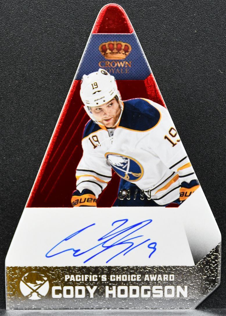 2013-14 Panini Crown Royale Pacific's Choice Ruby Cody Hodgson Auto 9042
