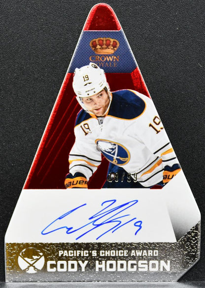 2013-14 Panini Crown Royale Pacific's Choice Ruby Cody Hodgson Auto 9042