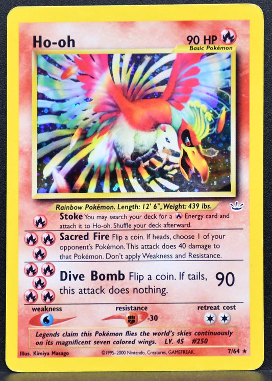 Pokémon Ho-oh Neo Revelation Damaged 07/64 DM Holofoil English