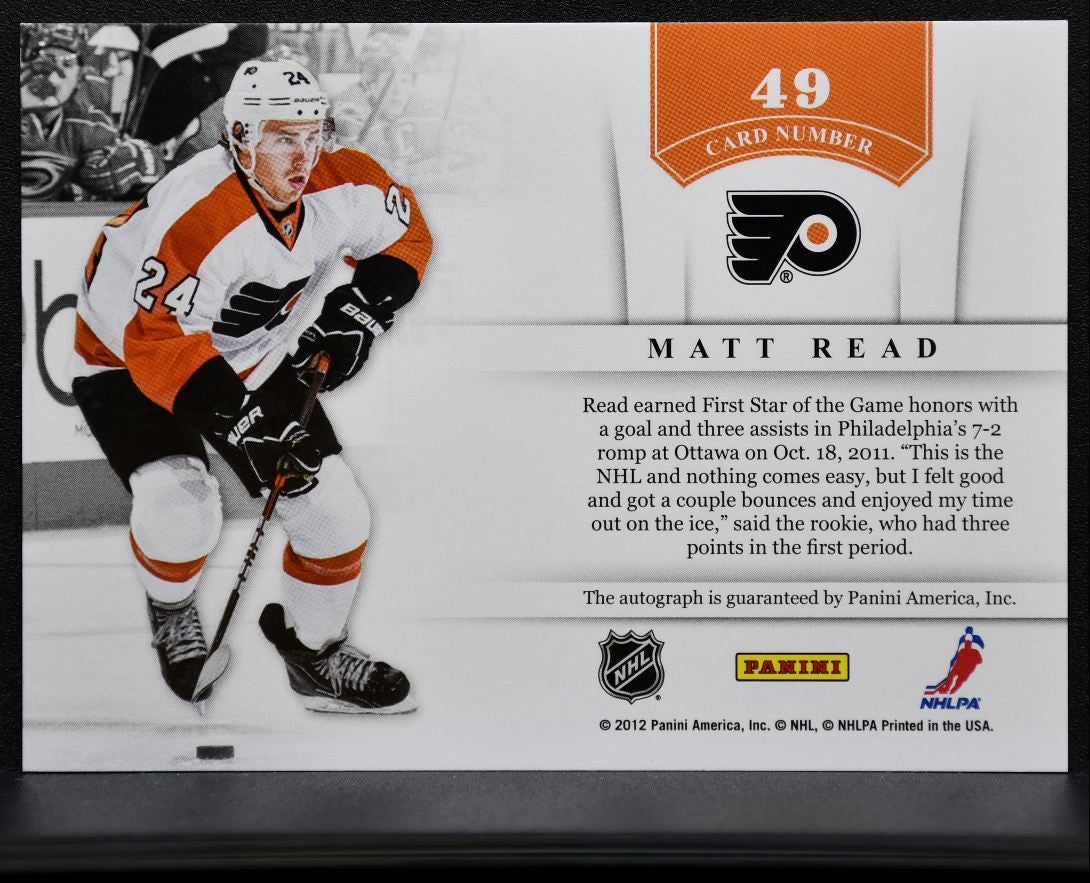 2011-12 Panini Contenders NHL Ink Auto Matt Read Auto 0858