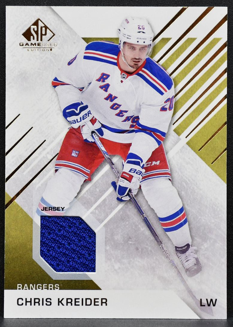 2016-17 SP Game Used Gold Material Chris Kreider 39 New York Rangers Jersey 2486